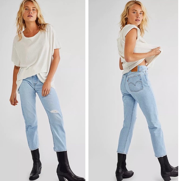 LEVI'S WEDGIE Straight Fit High Rise Cropped JEANS SIZE 31 NWT - Picture 3 of 15